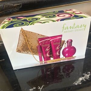 Vintage Perfume Box fantasy by Britney Spears and Gold Purse